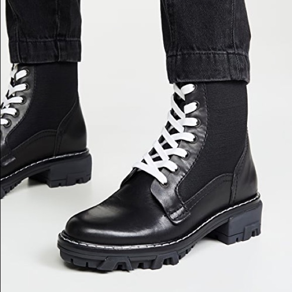 Rag & Bone Shiloh black combat boots 39.5 - Picture 6 of 8